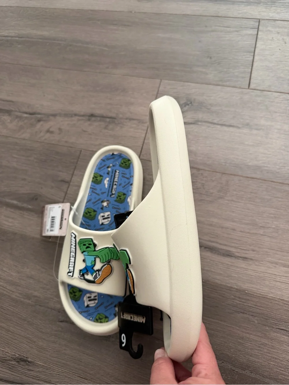 Youth Minecraft Slides Sandals Size 6